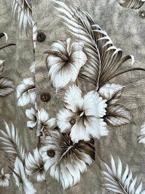 Naniloa by Lamco Vintage Brown Floral Hawaiian Aloha Shirt Men's Size XXL Hawaii